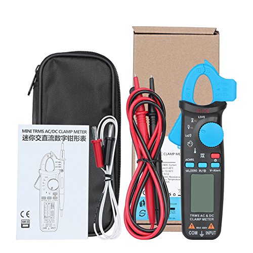 Bside ACM91 1mA Clamp Meter AC/DC Current TRMS Auto-Ranging 6000 Counts Capacitance Live Check V-Alert Tester with Pocket Clip