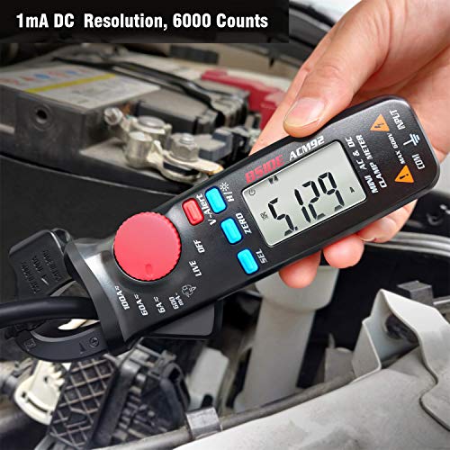 BSIDE DC Current Clamp Meter 6000 Counts Digital Ammeter Amp Voltage Frequency Resistance Live Check V-Alert Tester