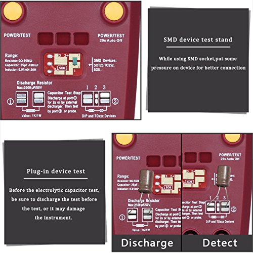 Bside Mosfet Transistor Capacitor Tester Inductance NPN PNP Diode Resistor LCR Meter MOS SCR ESR Checker Triode SMD Components Detector