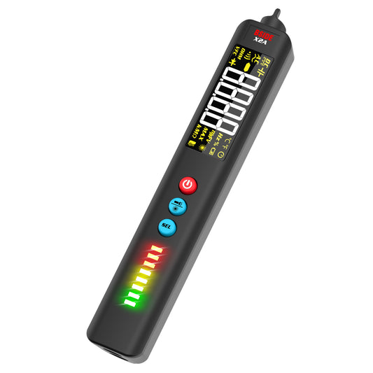 BSIDE Voltage Tester EBTN LCD Non-Contact Voltage Detector Pen with Integrated Cross Line Laser, Measure Capacitance VFC Diode Resistance Hz, V-Alert Live Check Electric Sensor