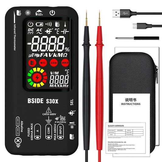 BSIDE Digital Multimeter Infrared Temperature Smart 15V Diode LED Tester True RMS 9999 DC AC Voltage Rechargeable Multiteter DMM