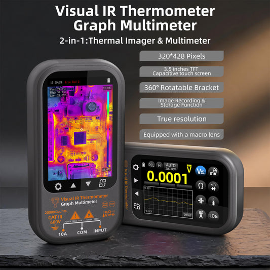 BSIDE SH8 thermal multimeter 192x256 true-resolution thermal imager, 20,000count professional multimeter, with a stand +macro lens