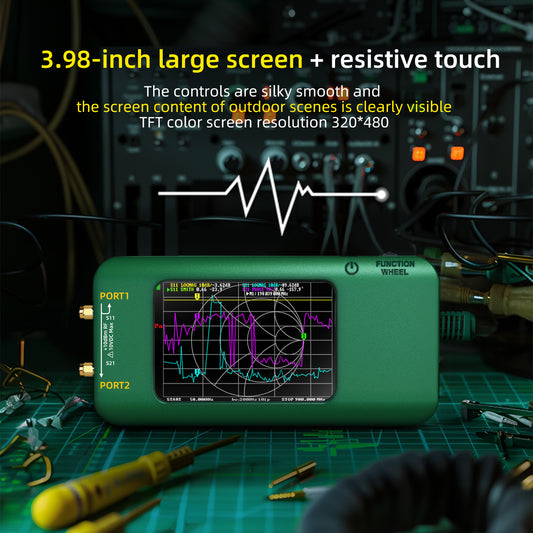 BSIDE P5 Portable Vector Network Analyzer 3.98-inch Touch Screen 10KHz-1.5GHz S11 S21 MF HF VHF UHF SHF Antenna Analyzer