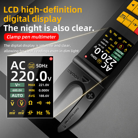 BSIDE U5 U-Shaped Clamp Meter 600A DC AC Current Tester True RMS Auto-Ranging TFT Color Screen NCV/Zero-Live Wire USB Rechargeable 1200mAh Multimeter