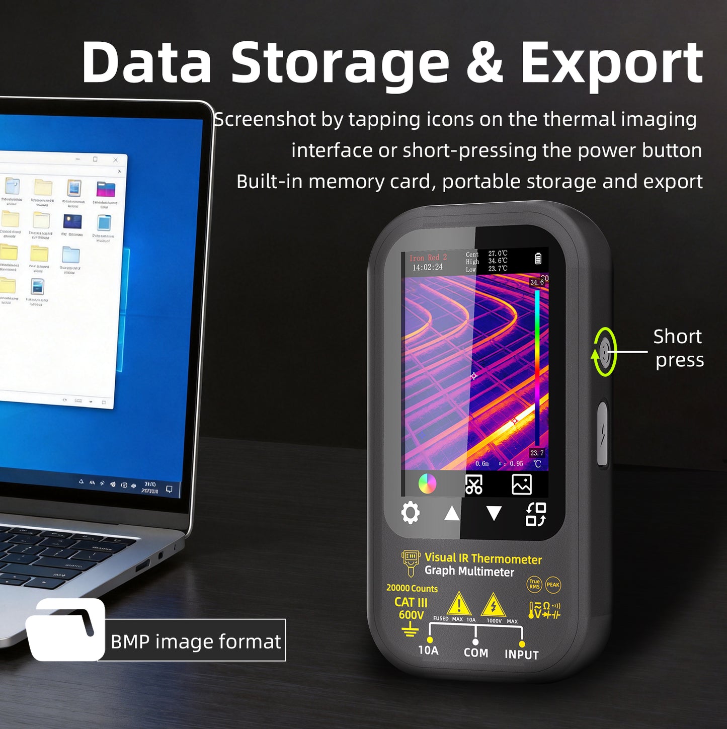 BSIDE SH6 Thermal Imager Digital Multimeter with Macro Lens and Stand for Electronic and Electrical Engineers and Mobile Phone Repair