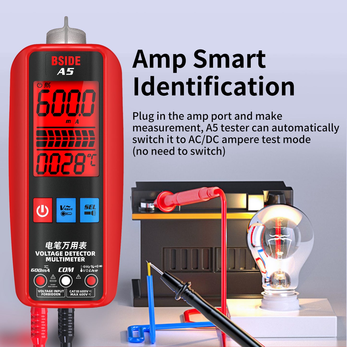 BSIDE Professional Digital Multimeter Smart Automatic Multitester Ammeter VFC Current Hz Capacitor Ohm Electrician Tester Tools