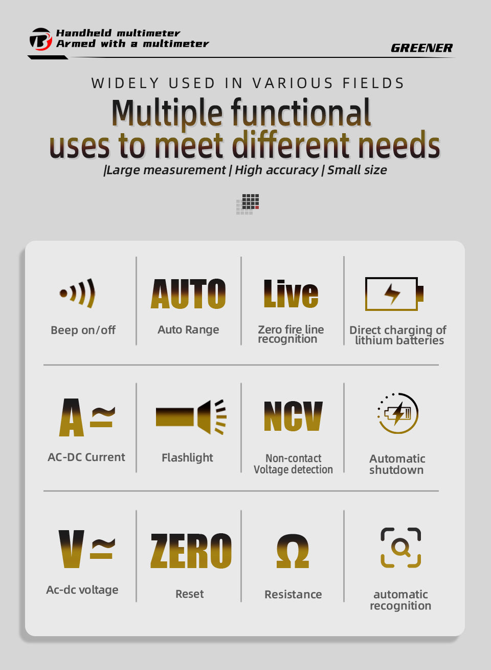 BSIDE U0 Fork Digital Clamp Meter DC AC 100A Smart Ammeter Pliers T-RMS Current Auto Multimeter Voltage Ohm Electrical Tester