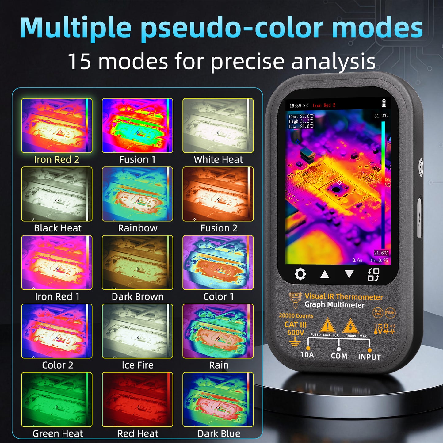BSIDE SH8 thermal multimeter 192x256 true-resolution thermal imager, 20,000count professional multimeter, with a stand +macro lens