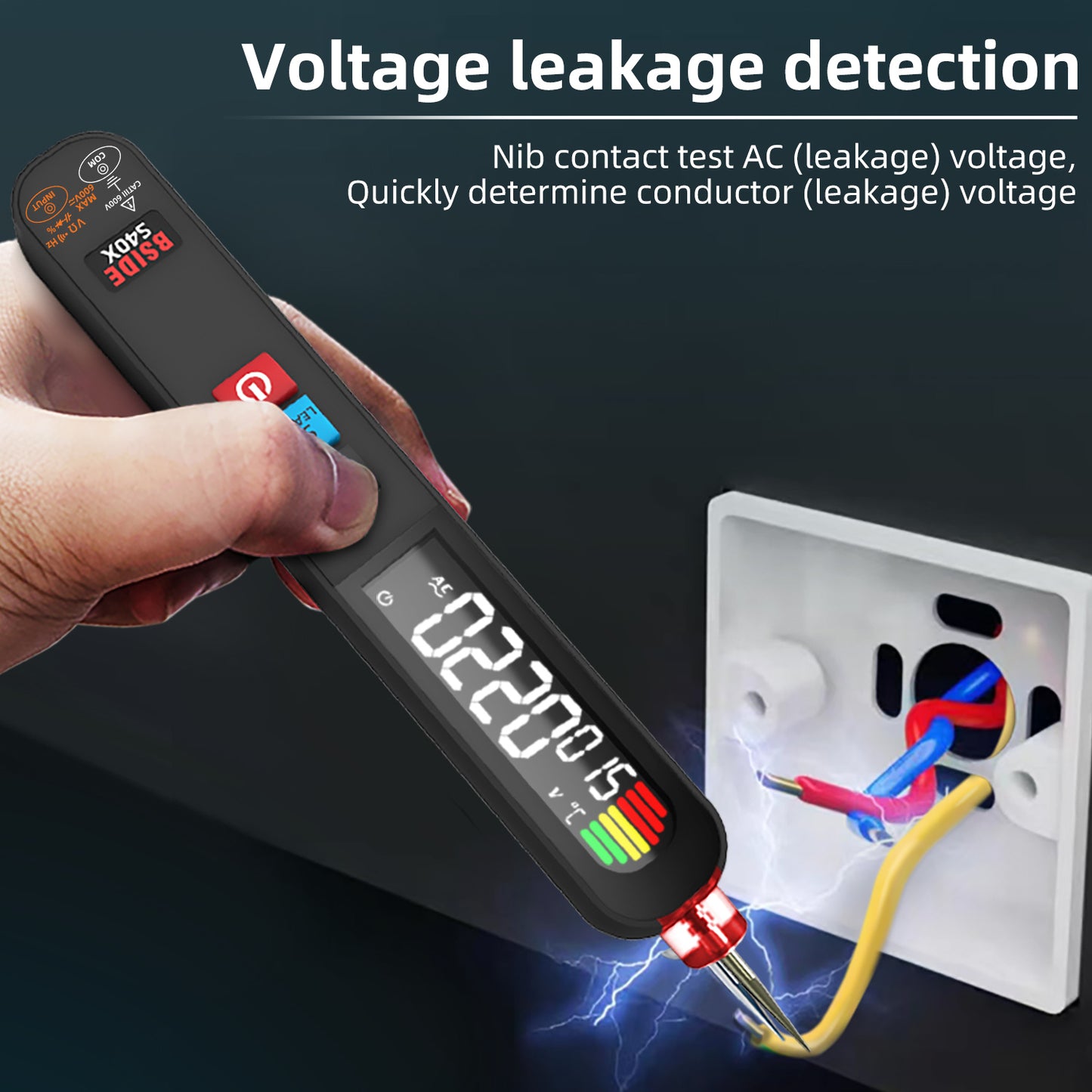 BSIDE S40X Voltage Tester Pen Detection Leakage Finder Portable charging Detec Electronic and Electrical Multimeter Digital