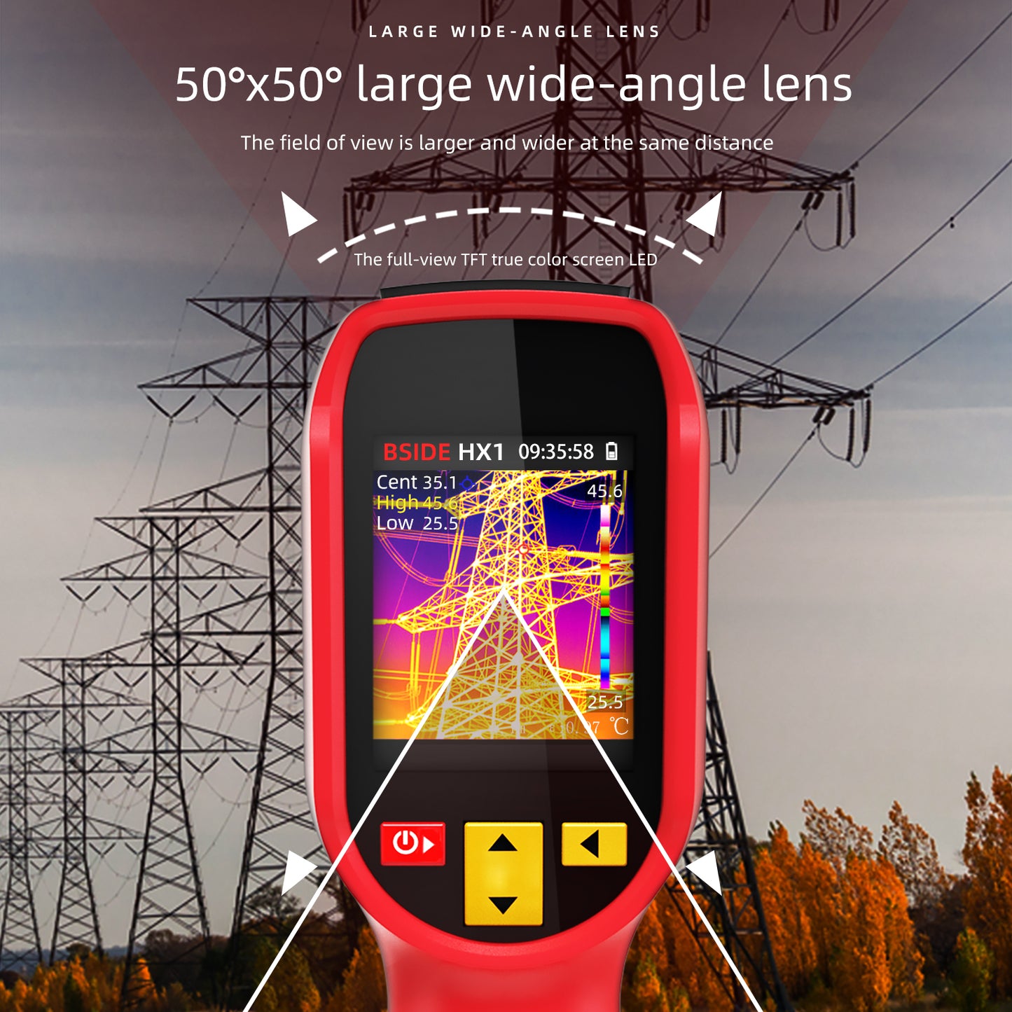 HX1 Small Thermal Imager Portable Thermographic Camera -20C to 550C Infrared Resolution Temperature Measurement 2.4inch TFT