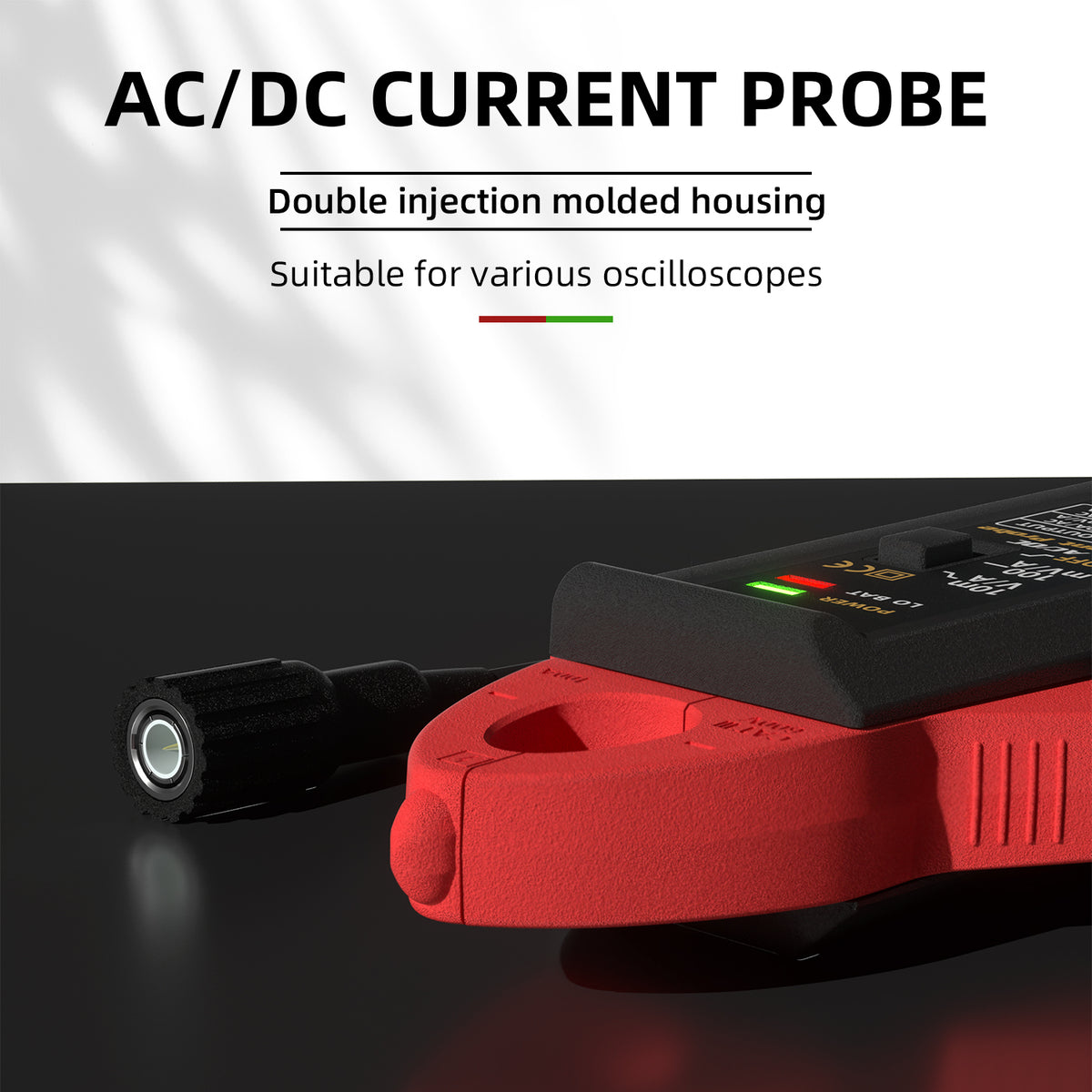 BSIDE UP1 Oscilloscope Current Probe, AC/DC Current Clamp 100A, 10A/100A Dual Range, 10mV/A and 100mV/A Output, 20kHz AC Bandwidth, Rechargeable Li-Ion Battery, CAT III 600V