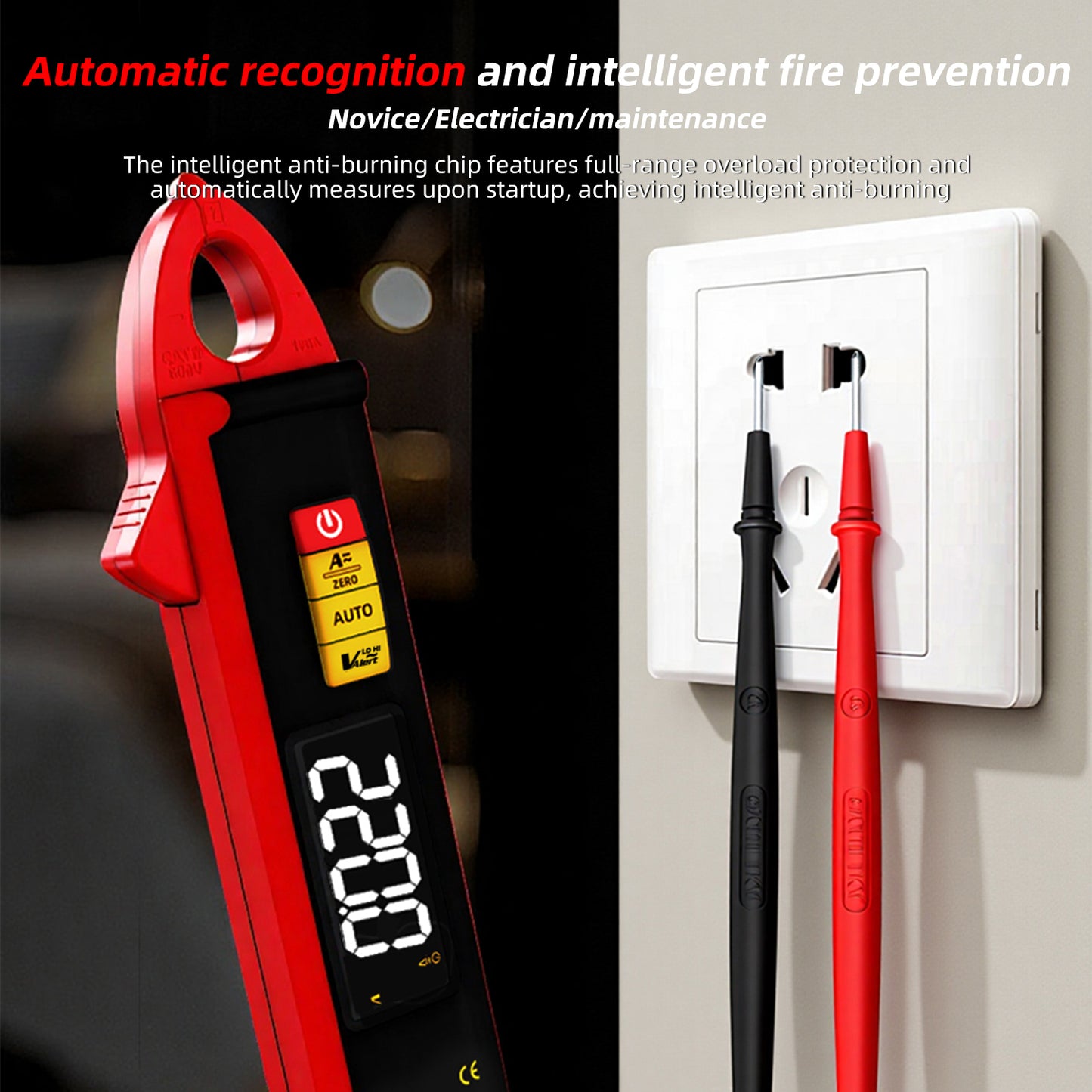 BSIDE UX1 Mini Clamp Meter AC&DC 0.1mA-100A Current tester High-Precision Digital Multimeter with NCV, CAT III 600V for electrician