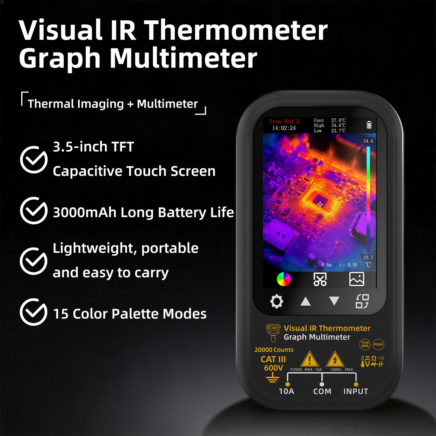BSIDE SH6 Thermal Imager Digital Multimeter with Macro Lens and Stand for Electronic and Electrical Engineers and Mobile Phone Repair