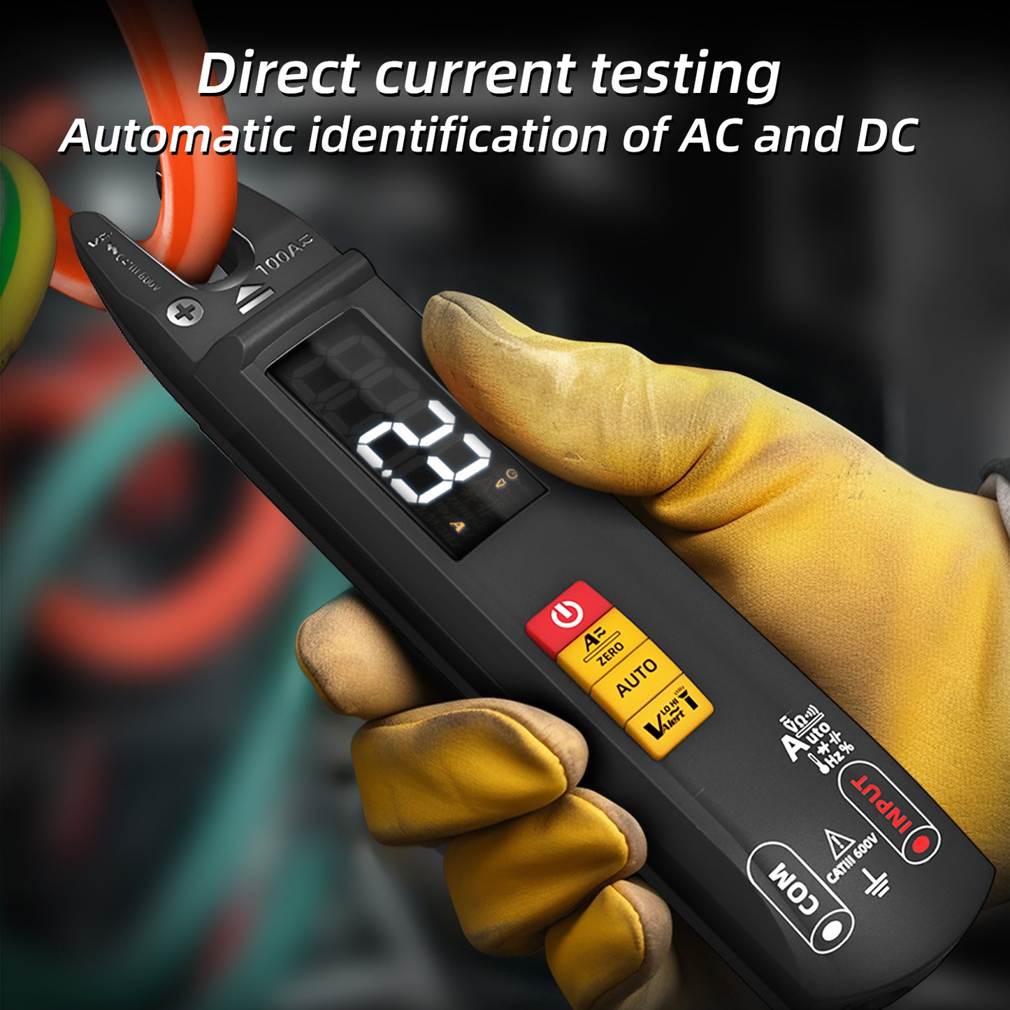 BSIDE U1 Open Jaw Digital Multimeter DC AC Current Clamp Meter 6000 Counts, Mini and Rechargeable, Measures Voltage Current Ohm Continuity Automatically, Capacitance Diode Duty Cycle Hz NCV Tester