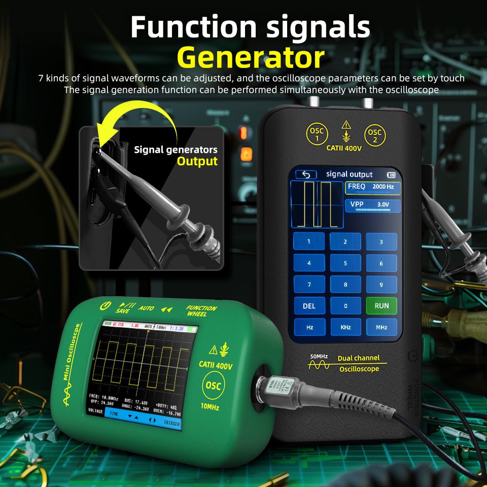 BSIDE O2X Handheld Touch Screen Oscilloscope (50MHz, 2 Channels)