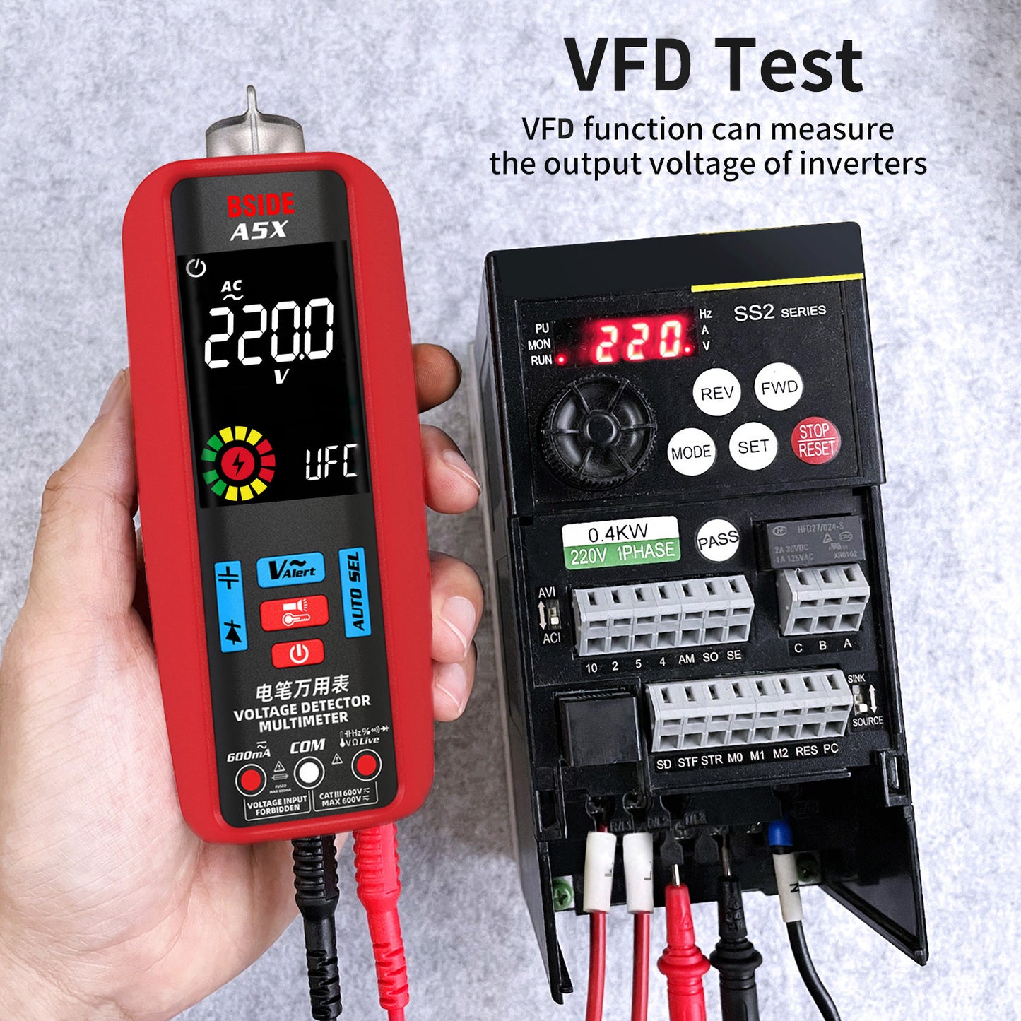 BSIDE A5X Smart Digital Multimeter USB Tester Profesional AC DC Current VFC NCV Live Wire Ohm Diode Voltage Detect Meter