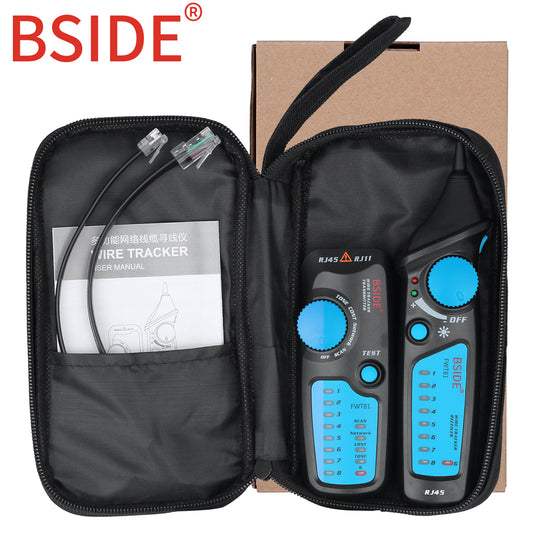 BSIDE Network Cable Tracker FWT81 RJ11/RJ45/Cat5/Cat6 Telephone Wire Tracer Toner Ethernet LAN Tester Detector Line Finder