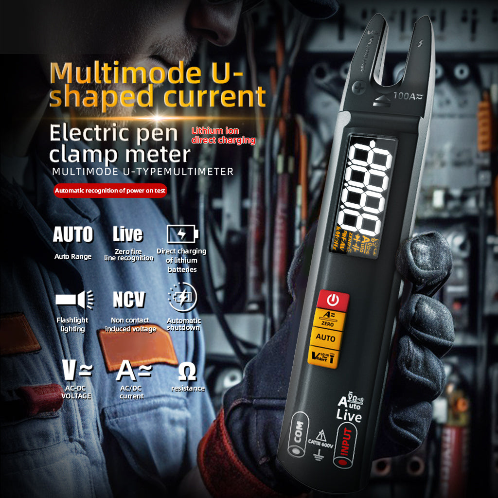 BSIDE U0 Fork Digital Clamp Meter DC AC 100A Smart Ammeter Pliers T-RM