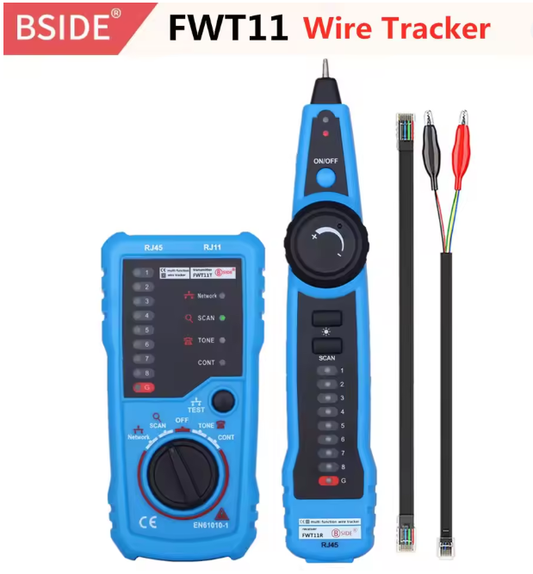 BSIDE FWT11 High Quality RJ11 RJ45 Cat5 Cat6 Telephone Wire Tracker Tracer Toner Ethernet LAN Network Cable Tester Line Finder
