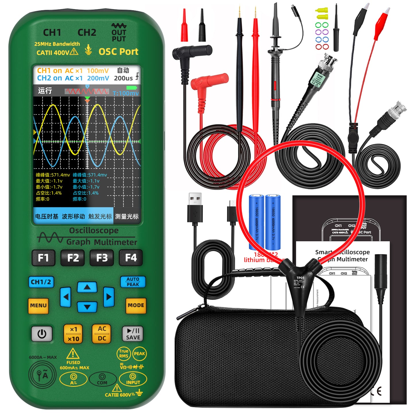 BSIDE TP01 Flexible Coil Current Clamp AC 6000A Adaptable Oscilloscope Multimeter