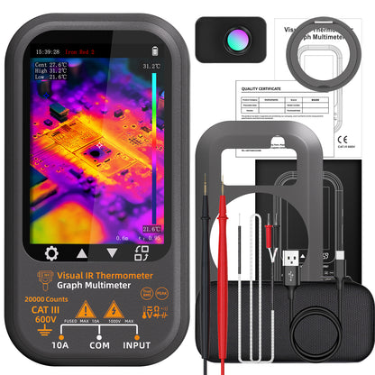BSIDE SH8 thermal multimeter 192x256 true-resolution thermal imager, 20,000count professional multimeter, with a stand +macro lens