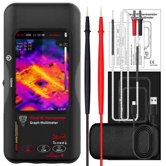 BSIDE SH9A thermal imaging multimeter High-resolution thermal imager+20000-word multimeter 2-in-1 touch screen AC/DC 10A Suitable for PCB repair, electrical, HVAC, and industrial applications