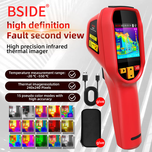 HX1 Small Thermal Imager Portable Thermographic Camera -20C to 550C Infrared Resolution Temperature Measurement 2.4inch TFT