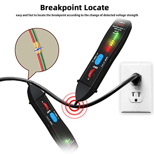 Bside Non-Contact Voltage Tester Dual Mode 12-1000V Electric Power Volt Detector Pen with 8 LED Indicators