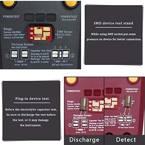 Bside Transistor Tester ESR LCR Meter Automatic Identify Mosfet Capacitor Resistor Tester Inductance NPN PNP Checker with Tweezers