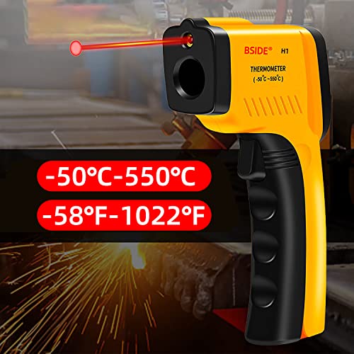 BSIDE Infrared Thermometer Non-Contact Digital Laser Temperature Gun Adjustable Emissivity for Cooking Grill Food Kitchen Automotive